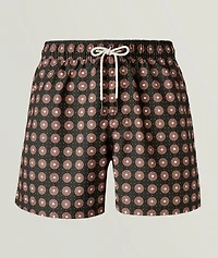 Coffee Lumo-Dot Swim Shorts