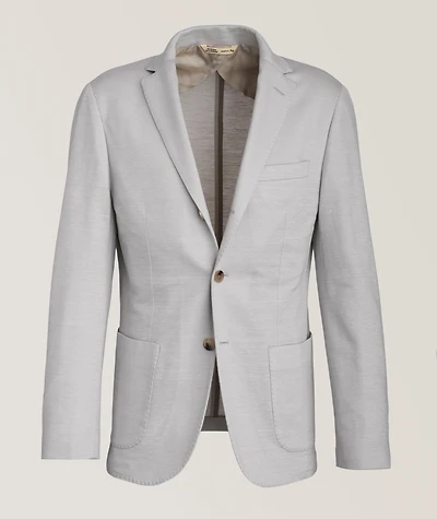 Virgin Wool-Blend Stitch Sport Jacket
