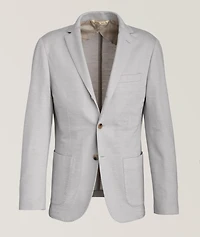 Virgin Wool-Blend Stitch Sport Jacket