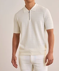 Micro-Stitch Quarter-Zip Polo