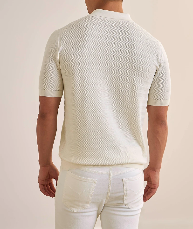 Micro-Stitch Quarter-Zip Polo