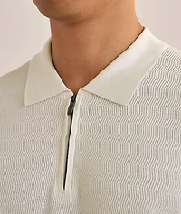 Micro-Stitch Quarter-Zip Polo
