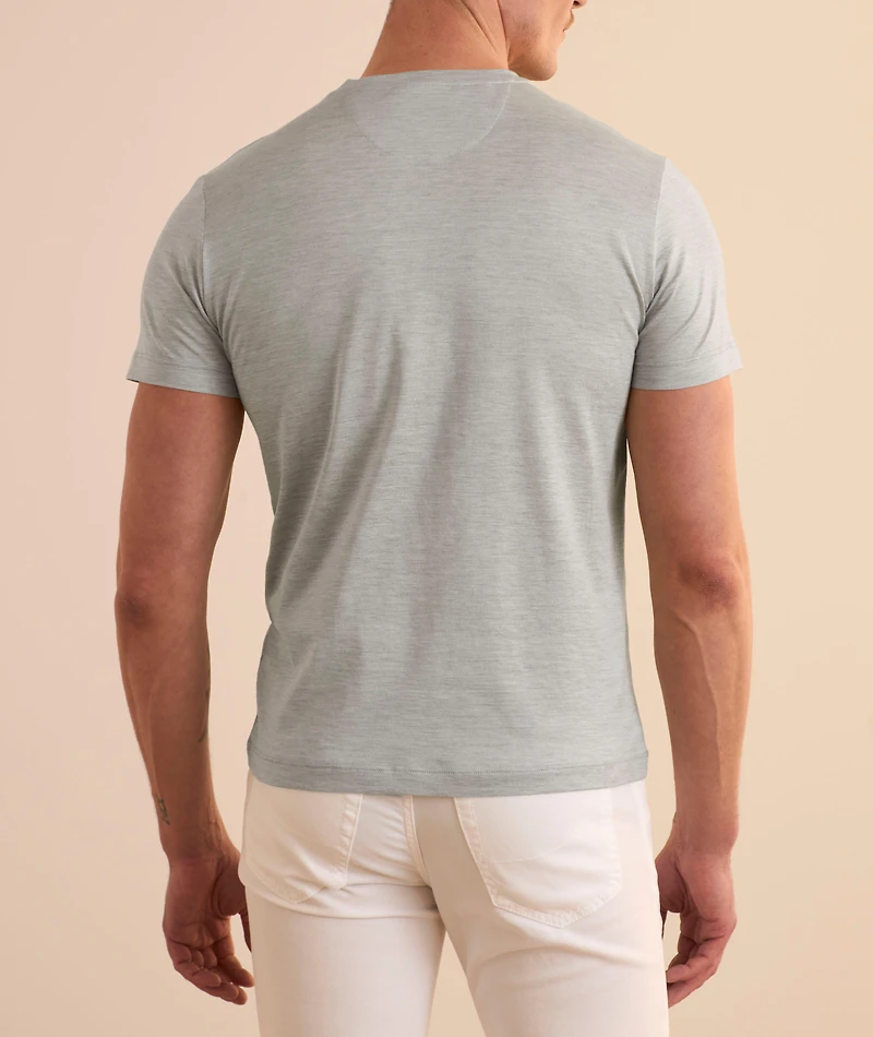 Silk-Cotton Crewneck T-Shirt