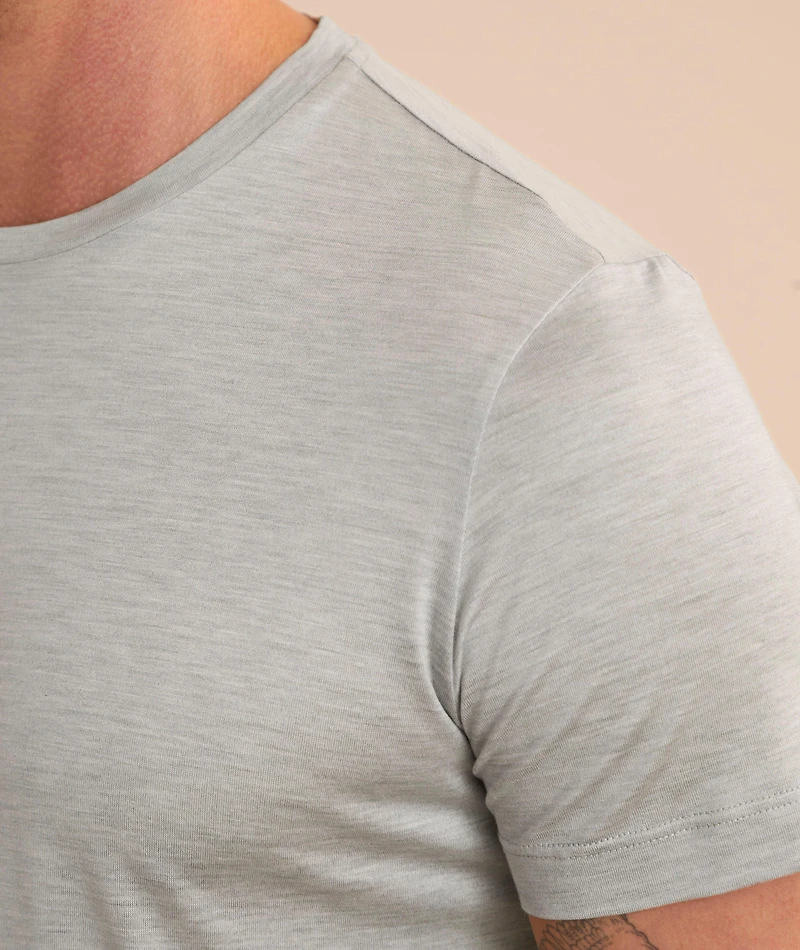 Silk-Cotton Crewneck T-Shirt