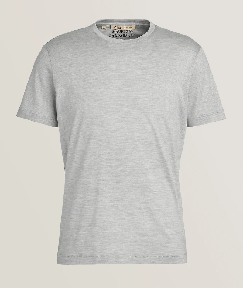Silk-Cotton Crewneck T-Shirt
