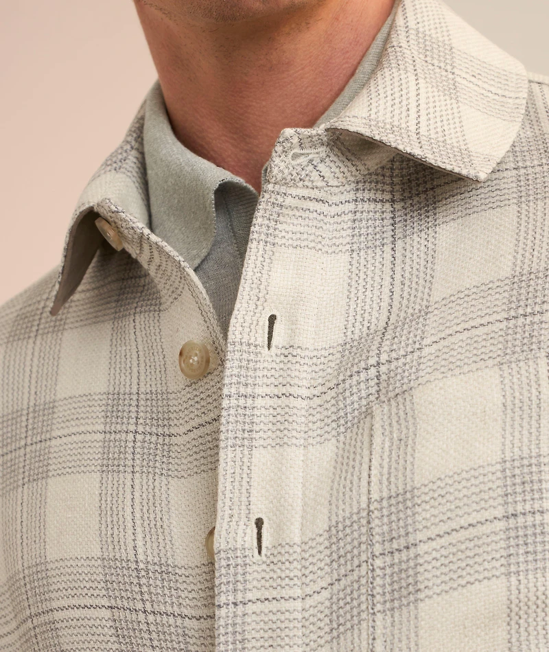 Plaid Virgin Wool-Blend Overshirt