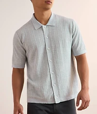 Linen-Cotton Full-Button Polo
