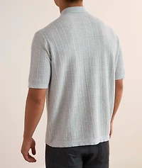 Linen-Cotton Full-Button Polo