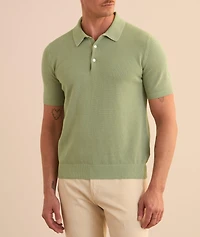 Garment-Dyed Honeycomb Knit Polo