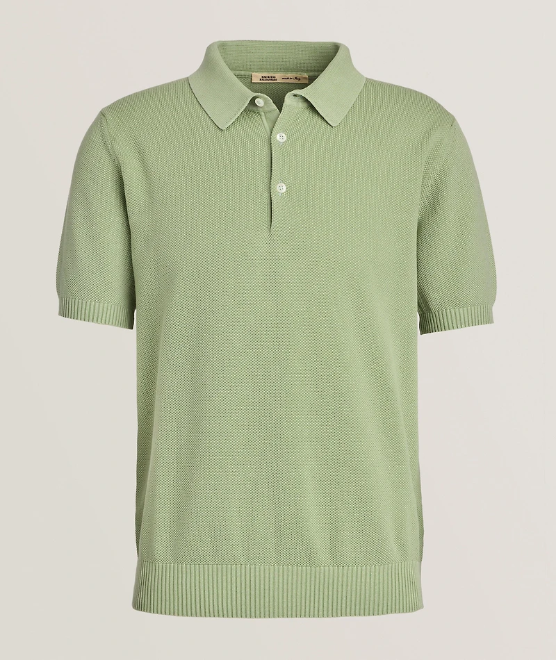 Garment-Dyed Honeycomb Knit Polo
