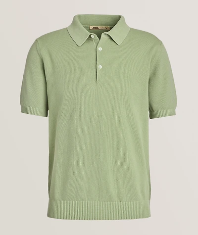 Garment-Dyed Honeycomb Knit Polo