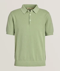 Garment-Dyed Honeycomb Knit Polo