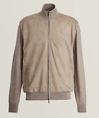 Virgin Wool & Suede Hybrid Sweater