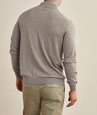 Virgin Wool Quarter-Zip Polo
