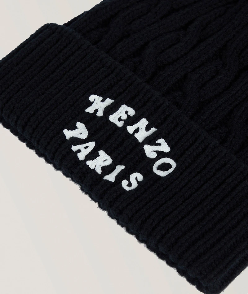 Kenzo Verdy Market Cable Knit Logo Toque