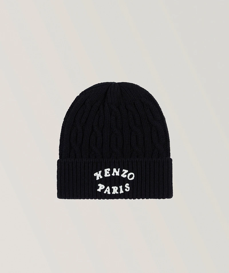 Kenzo Verdy Market Cable Knit Logo Toque