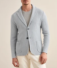 Silk-Cashmere-Flax Knit Cardigan