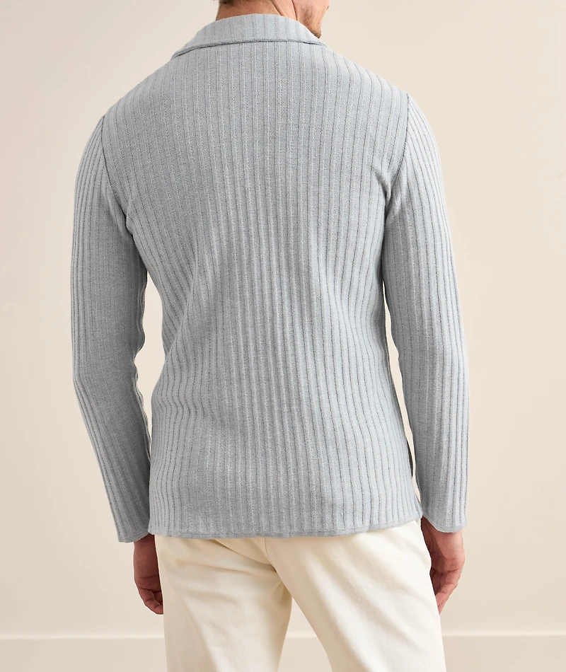 Silk-Cashmere-Flax Knit Cardigan