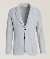 Silk-Cashmere-Flax Knit Cardigan