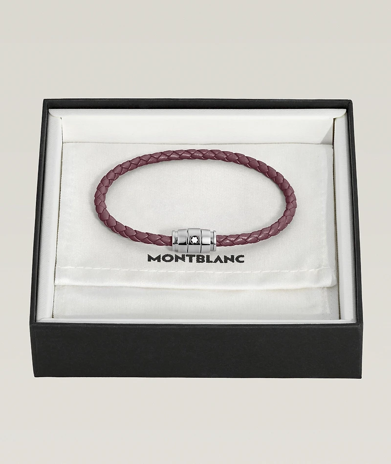 Meisterstück Three Ring Woven Leather Bracelet