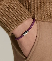 Meisterstück Three Ring Woven Leather Bracelet