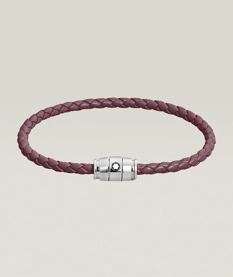 Meisterstück Three Ring Woven Leather Bracelet