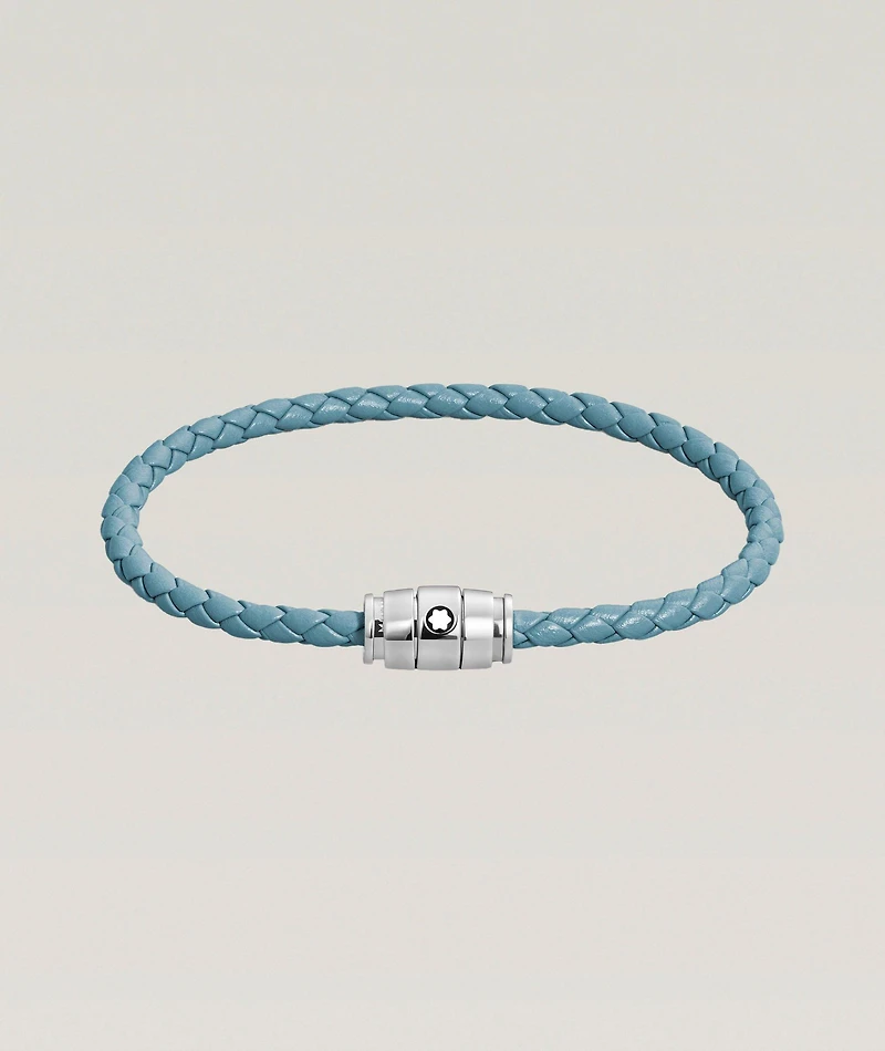 Meisterstück Three Ring Woven Leather Bracelet