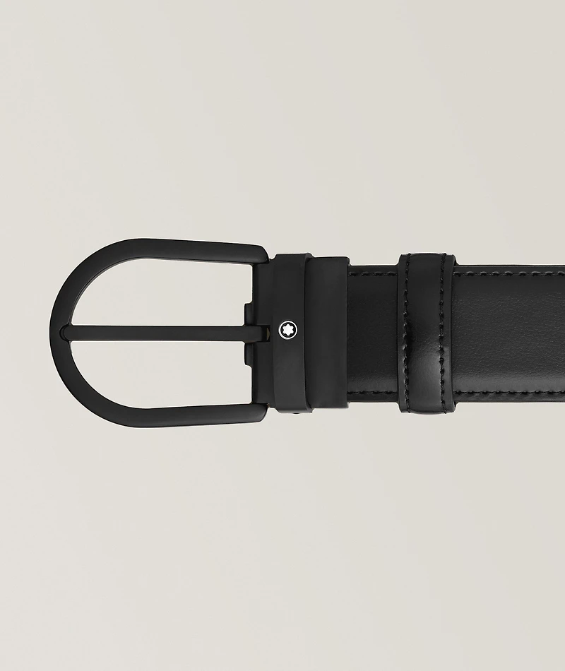Horseshoe Buckle Leather Belt 
