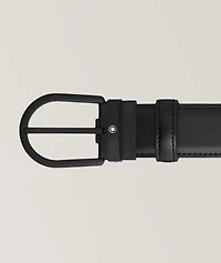 Horseshoe Buckle Leather Belt 