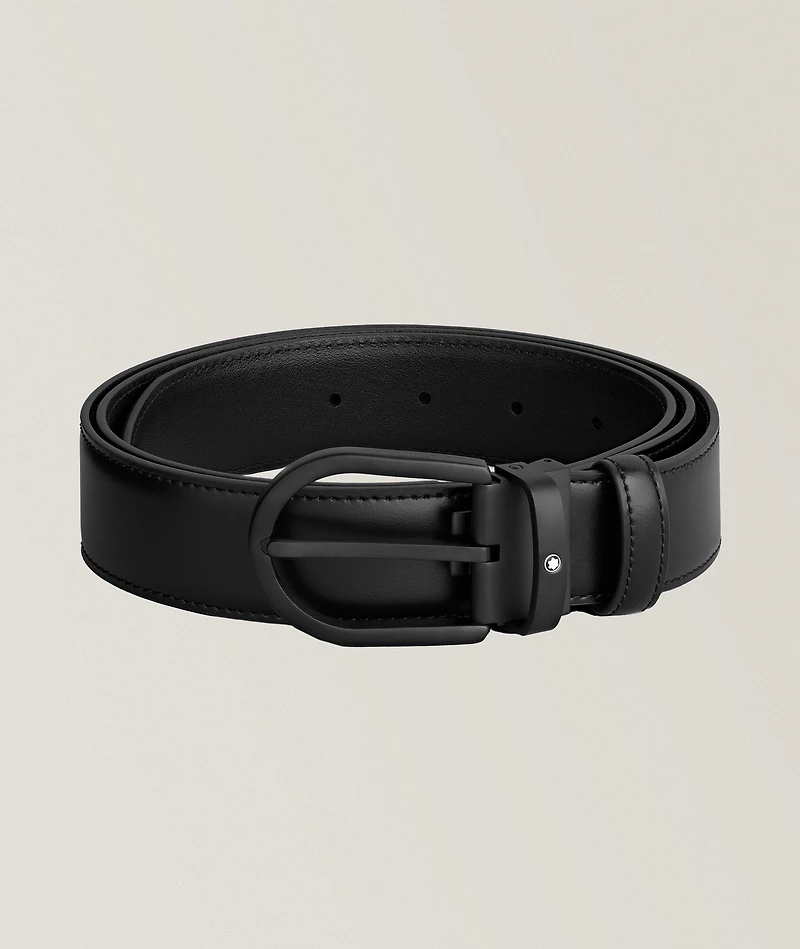 Horseshoe Buckle Leather Belt 