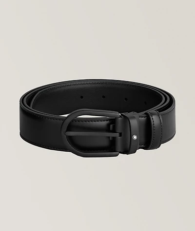Horseshoe Buckle Leather Belt 