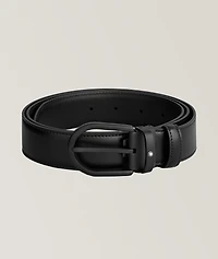 Horseshoe Buckle Leather Belt 