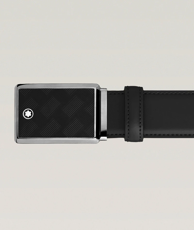 Motif Plate Buckle Leather Belt