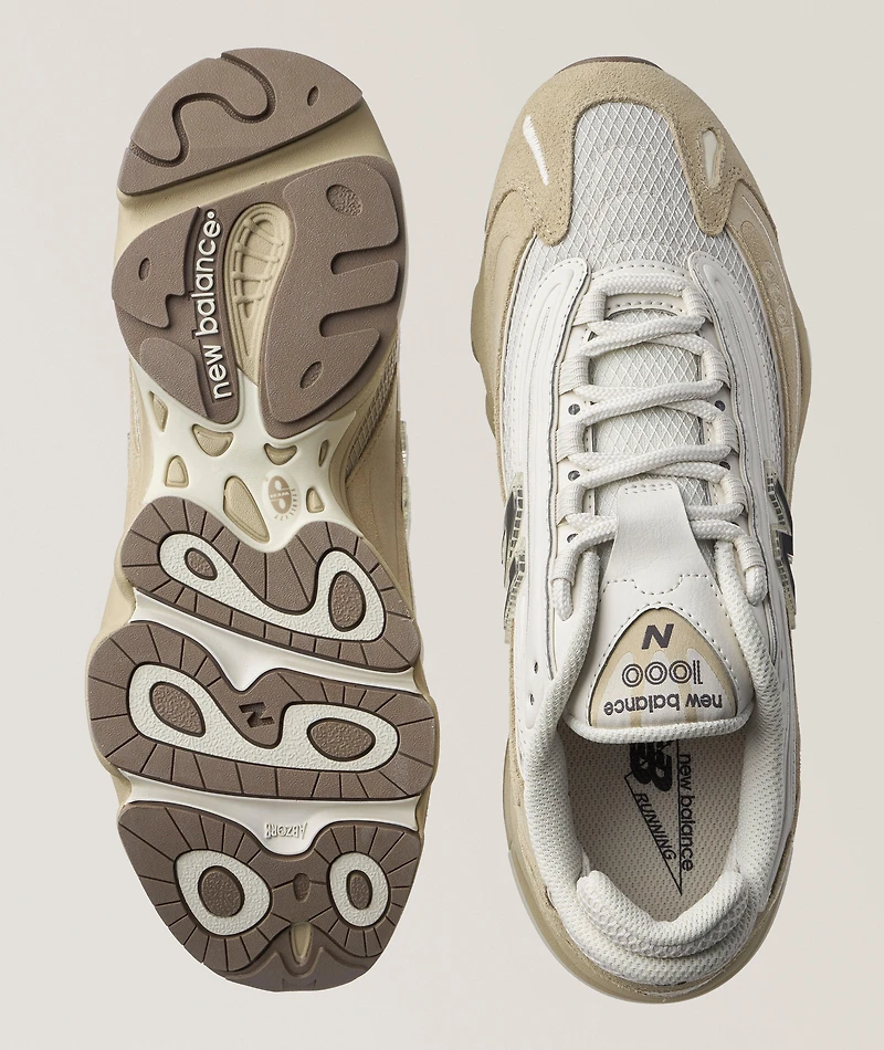 1000 Suede & Mesh Sneakers