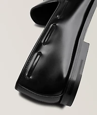 Logo Spazzolato Leather Loafers