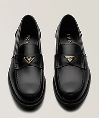 Spazzolato Leather Banded Loafers