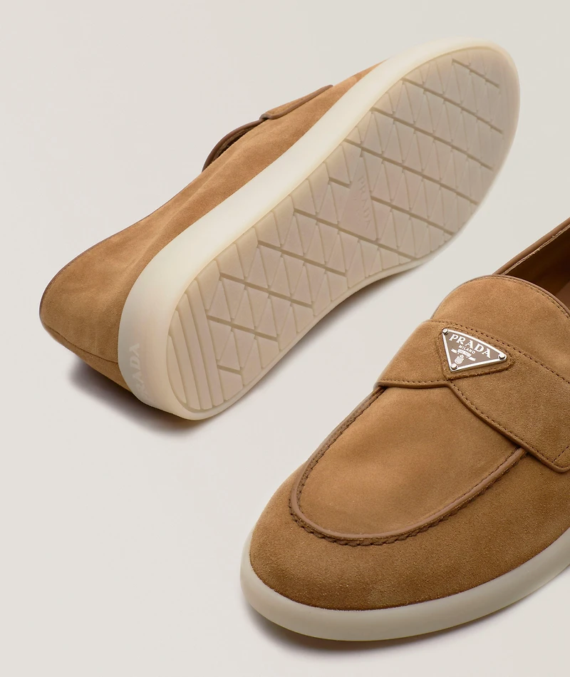Saint Tropez Suede Logo Loafers