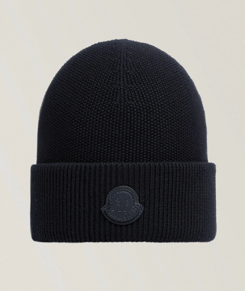 Tonal Logo Patch Cotton-Cashmere Knit Toque