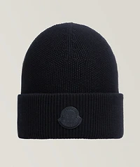 Tonal Logo Patch Cotton-Cashmere Knit Toque
