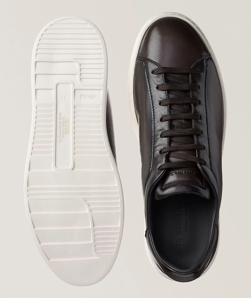 Buddy Burnished Leather Wedge Sneakers