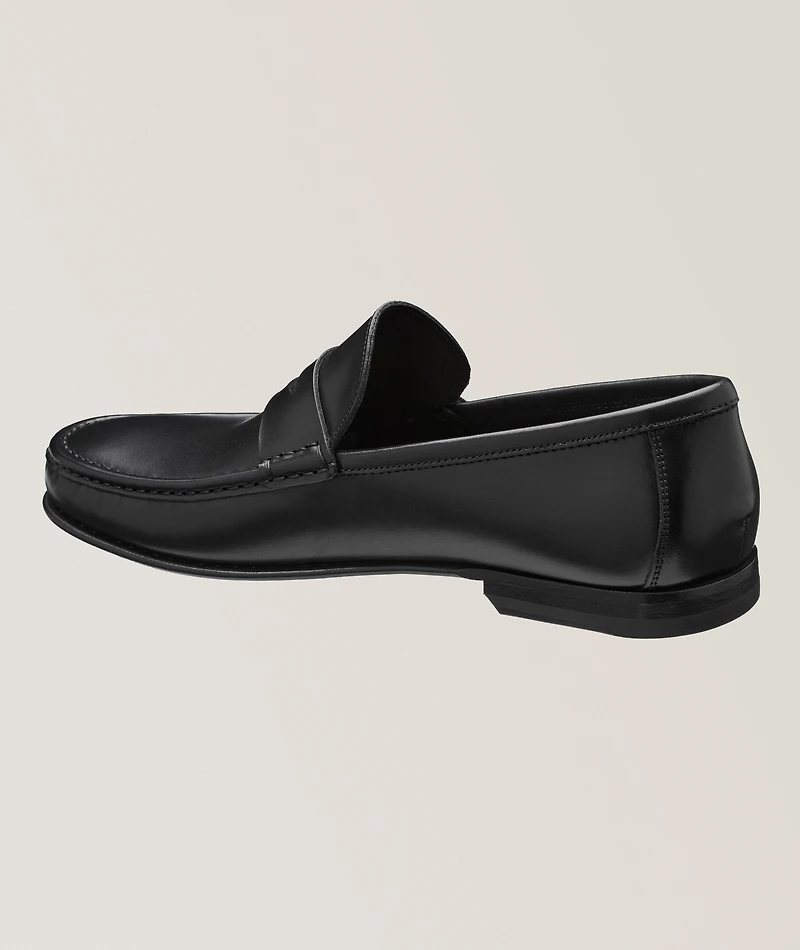 Leather Moc Toe Penny Loafers