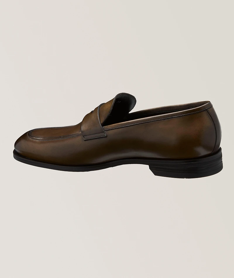 Jagger Burnished Leather Penny Loafers