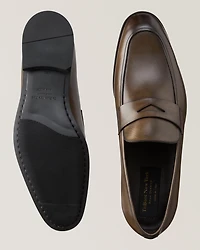 Jagger Burnished Leather Penny Loafers