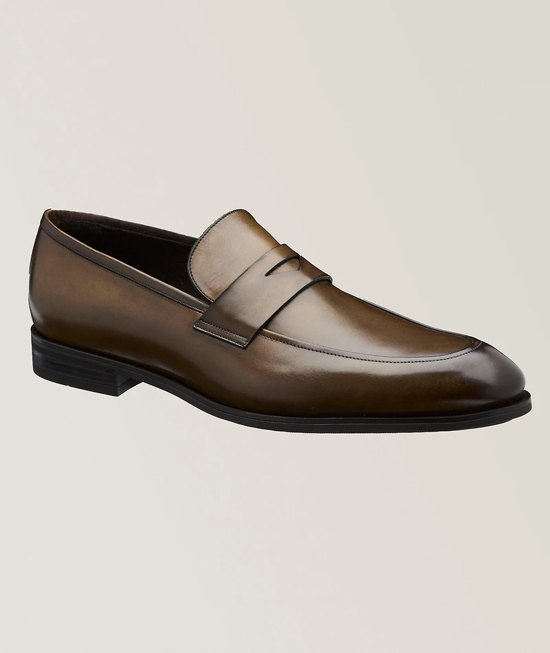 Jagger Burnished Leather Penny Loafers