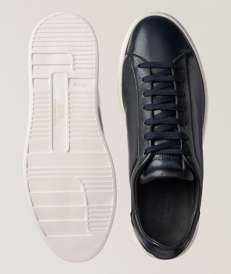 Buddy Burnished Leather Wedge Sneakers