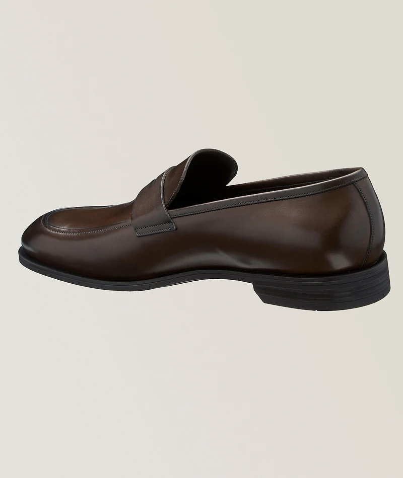 Jagger Burnished Leather Penny Loafers