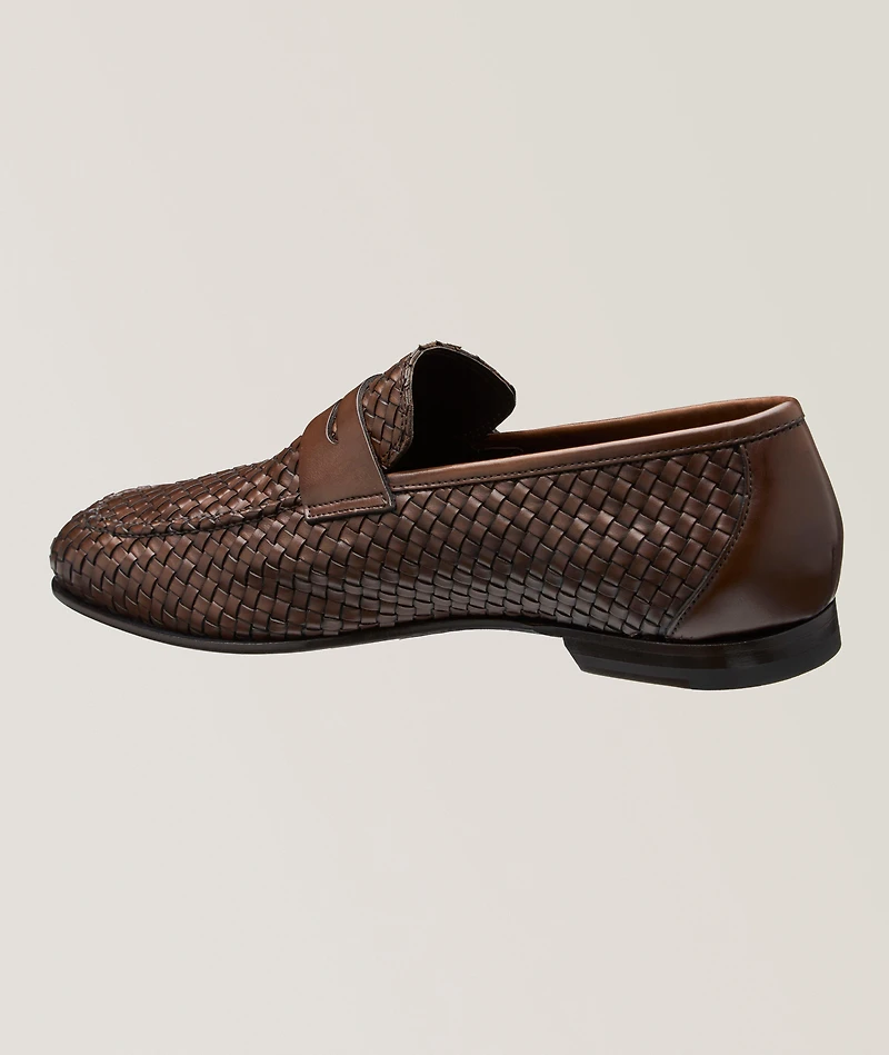 Zenith Woven Leather Penny Loafers