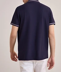 Striped Tipping Cotton Piqué Polo