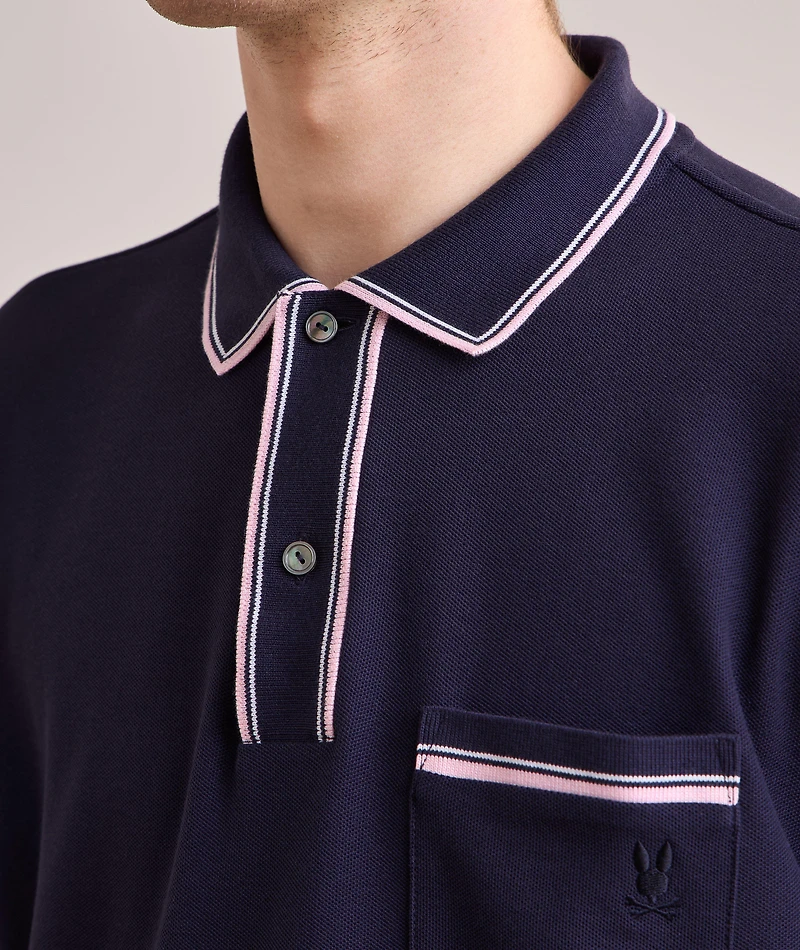 Striped Tipping Cotton Piqué Polo