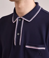 Striped Tipping Cotton Piqué Polo